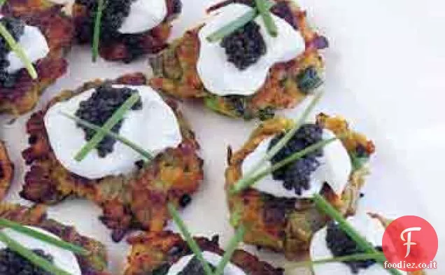 Frittelle di patate dolci con caviale