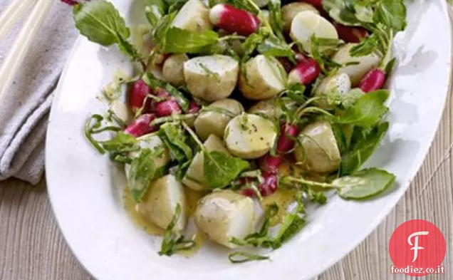 Insalata calda di ravanelli, Jersey Royals & Acetosa con senape Ma