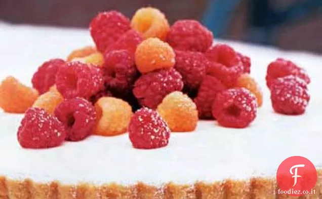 Crostata alla crema di zenzero con lamponi