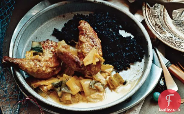 Fricassea di Gallina con Porri Cremosi e Vadoum