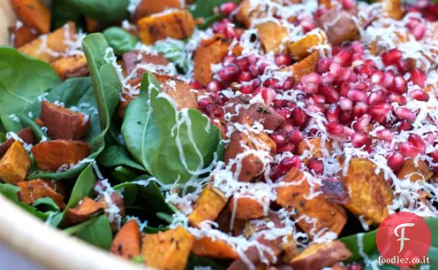 Pancetta Patate dolci Insalata di spinaci