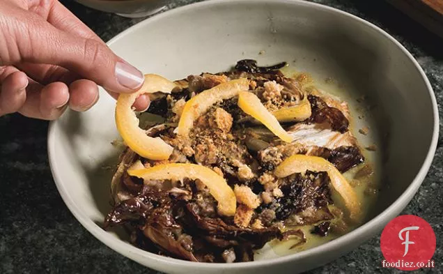 Radicchio Arrosto con Vinaigrette di Acciughe, Limone Conservato e Pangrattato