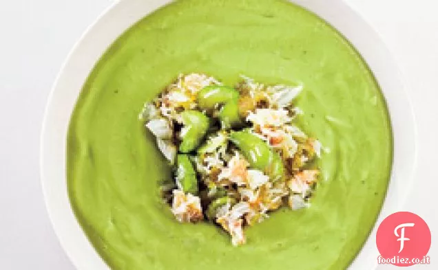 Zuppa di avocado e granchio
