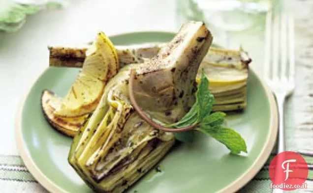 Carciofi alla griglia con Olio d'Oliva, Limone e Menta