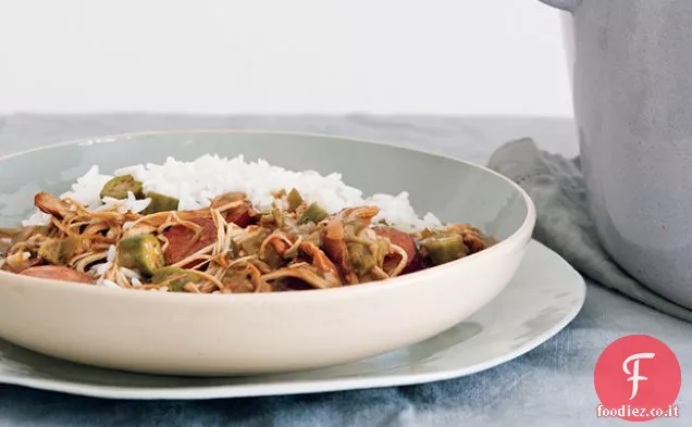 Gumbo di pollo e salsiccia
