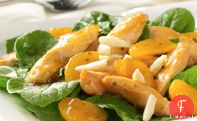 Insalata di spinaci all'arancia con pollo per due