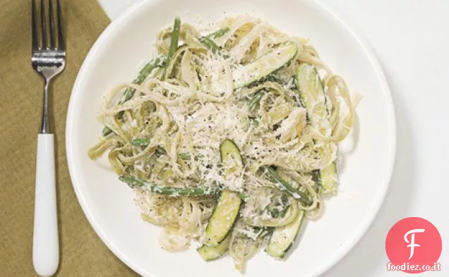 Tagliatelle con Verdure per bambini e salsa al limone e Parmigiano