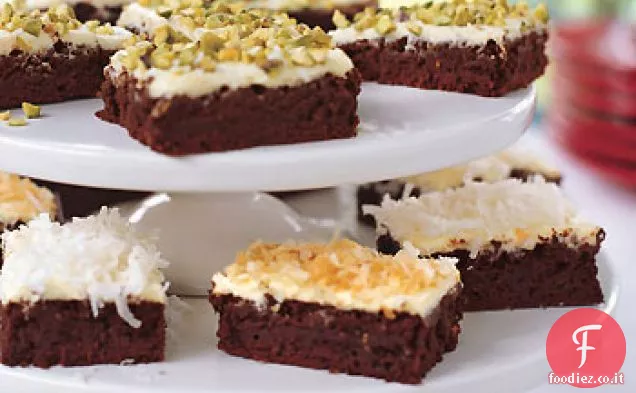 Brownies al cioccolato con crema di formaggio all'arancia glassa