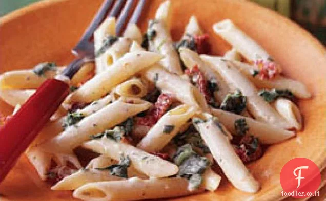 Penne cremose di pomodori secchi e spinaci