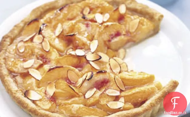 Crostata di Pesca glassata al miele con crema al mascarpone