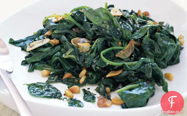 Spinaci saltati con Basilico