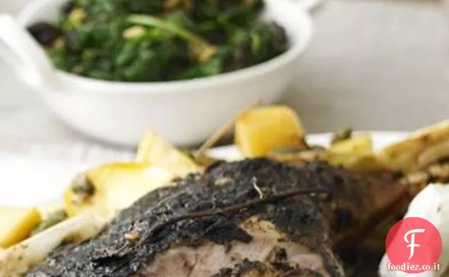 Spinaci appassiti con pinoli e uvetta