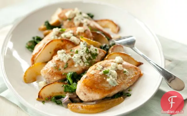 Petto di pollo al forno e spinaci