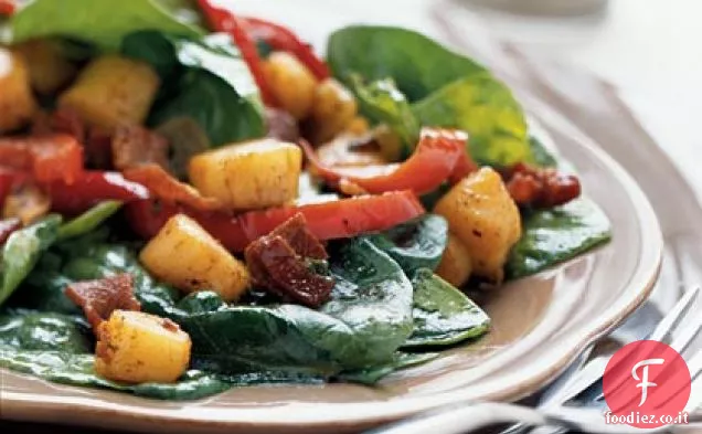 Insalata di capesante e spinaci con condimento caldo