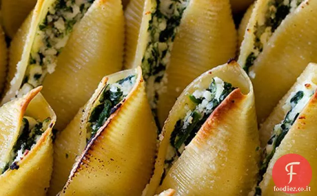 Gusci ripieni di Spinaci e Ricotta semplici