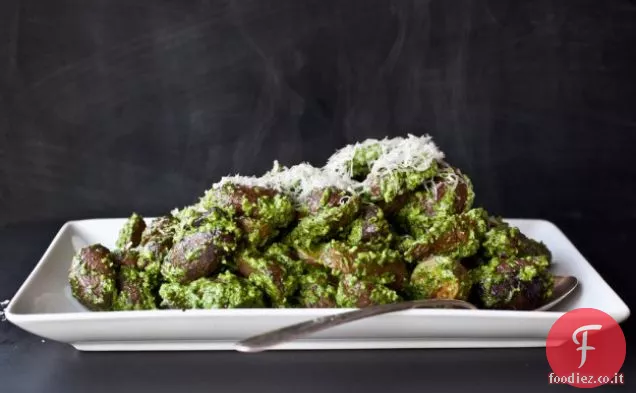 Patate arrosto con Pesto di Spinaci alla Menta