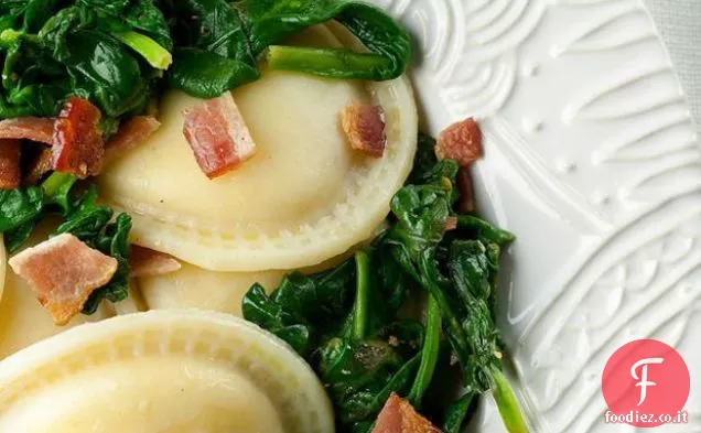 Ravioli con Spinaci e Pancetta