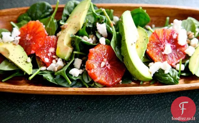 Insalata di arance rosse di spinaci Feta