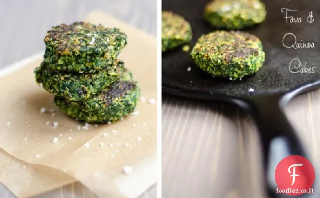 Torte di spinaci, fave e Quinoa