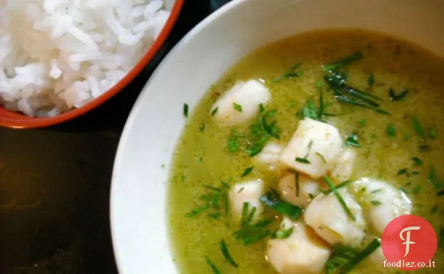 Capesante in salsa di curry verde