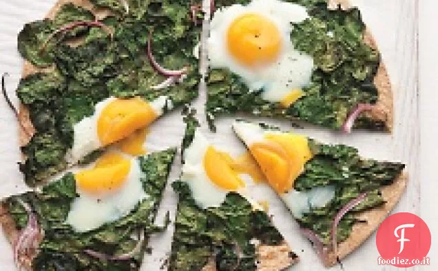 Sunny-side-up Uovo e baby-spinaci Flatbread