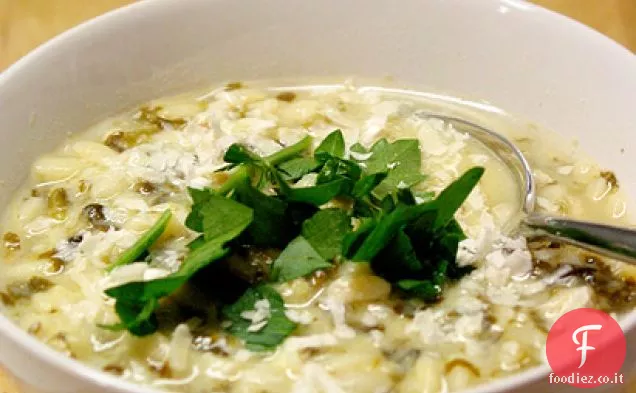 Zuppa di Spinaci e limone con Orzo