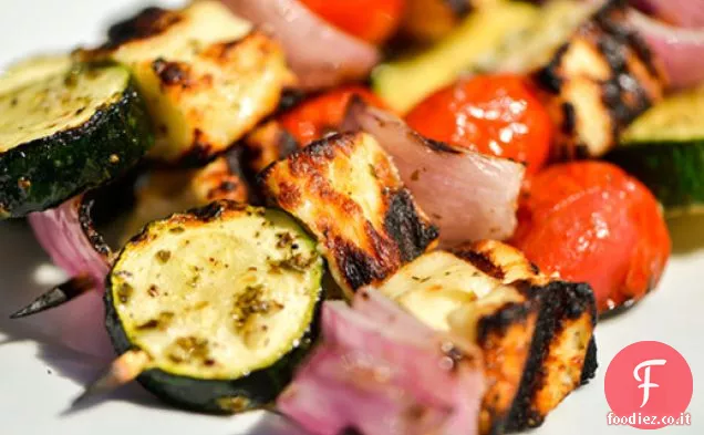 Spiedini di Halloumi e verdure