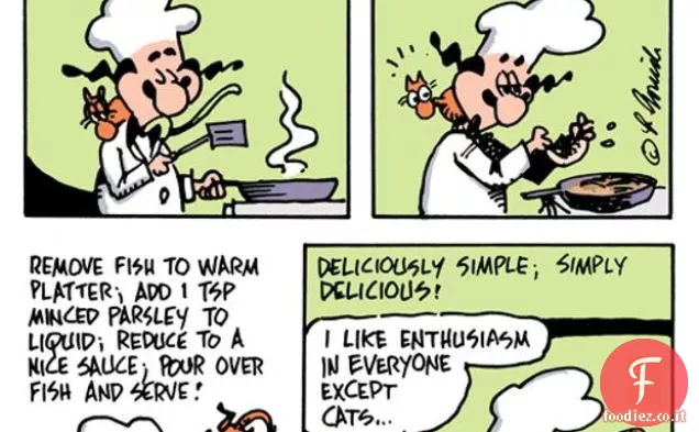 La cucina dei cartoni animati: pesce, porri e funghi