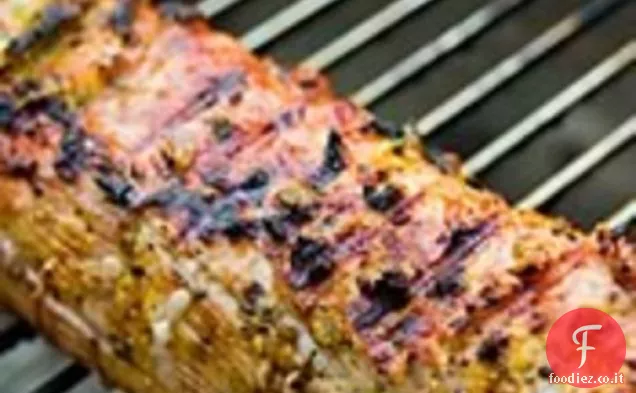 Grigliare la festa della mamma: filetto di maiale strofinato all'arancia, salvia e aglio