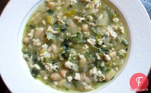 Chili di tacchino di fagioli bianchi da 30 minuti