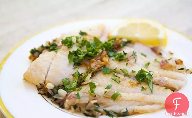 Sogliola di Petrale saltata in salsa di burro alle erbe