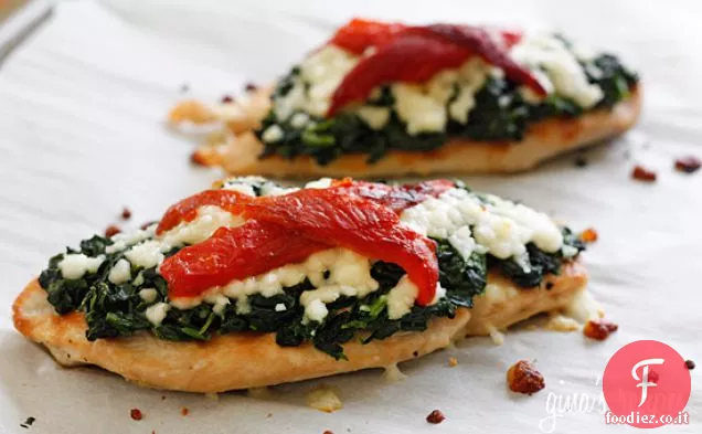 Pollo alla griglia con Spinaci e Mozzarella fusa