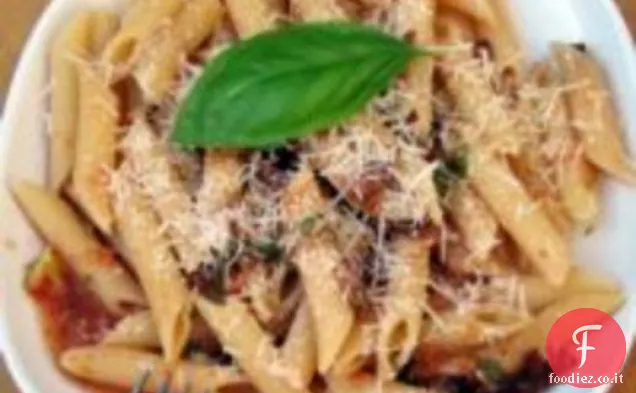 Carne Lite: Penne con Pancetta e salsa di pomodoro crudo