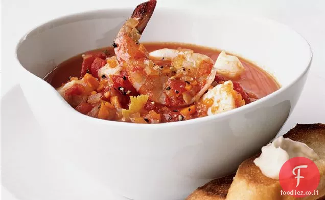 Stufato di pesce con Acciughe Aioli