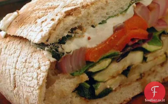 Panini alla griglia di verdure e mozzarella