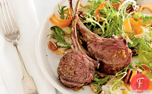 Rack di agnello con insalata di carote