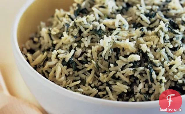 Riso con spinaci