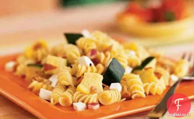 Rotini, Zucca estiva e insalata di prosciutto con condimento al rosmarino