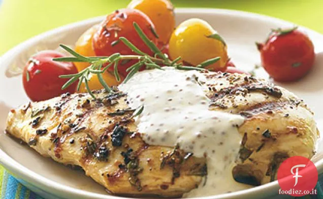 Pollo alla griglia con crema rustica di Senape