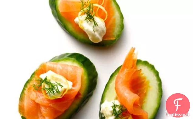 Morsi di salmone e cetriolo