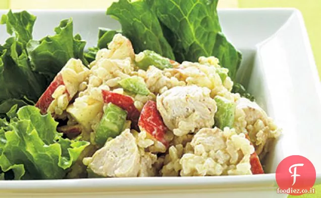 Insalata di pollo e riso al curry