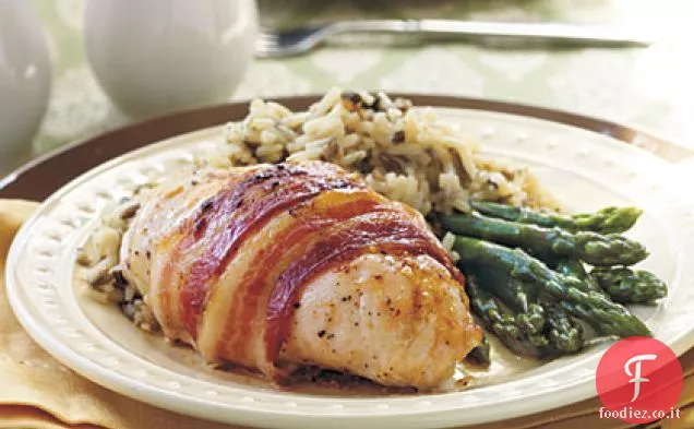 Pollo avvolto con pancetta