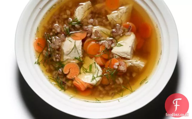 Pollo arrosto e zuppa di riso