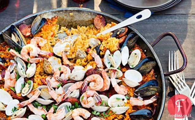 Pesce alla griglia e Paella Chorizo
