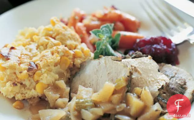 Arrosto di maiale brasato con salsa al brandy di mele