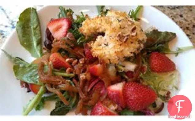 Insalata di spinaci con formaggio di capra al forno