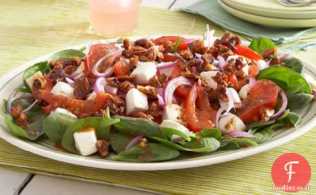 Insalata calda di spinaci con pomodori