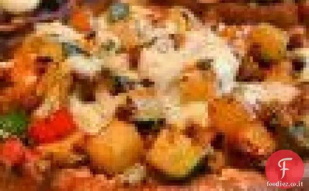 Funghi e spinaci con patatine Soppressata