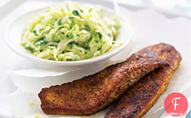 Tilapia annerita con Slaw coriandolo-lime