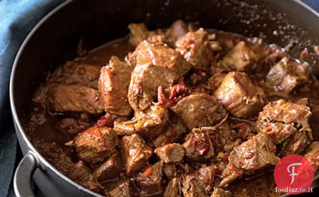 Stufato di maiale con birra e shot-and-a-Beer